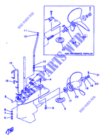 TAPA INFERIOR Y TRANSMISIÓN 2 para Yamaha 50G 2 Stroke, Electric Start, Remote Control, Manual Tilt, Oil injection 1993