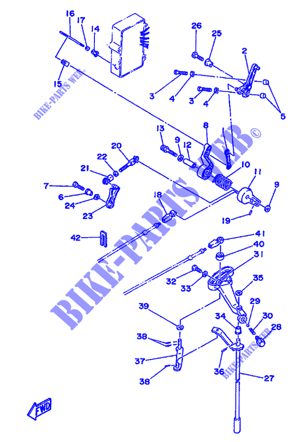 CONTROL DE ACELERADOR para Yamaha 50G 2 Stroke, Electric Start, Remote Control, Manual Tilt, Oil injection 1993