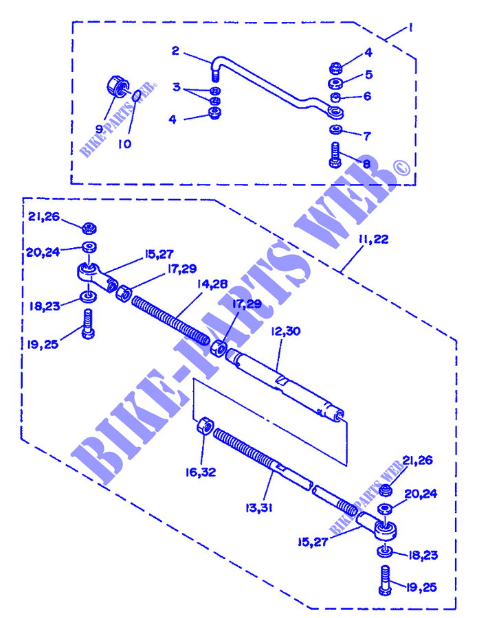 GUIA DE DIRECCION para Yamaha 50G 2 Stroke, Electric Start, Remote Control, Manual Tilt, Oil injection 1993