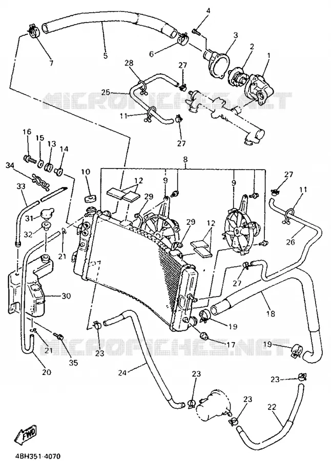 RADIADOR / MANGUERAS Yamaha MOTO 1000 1998 GTS ABS  GTS1000A