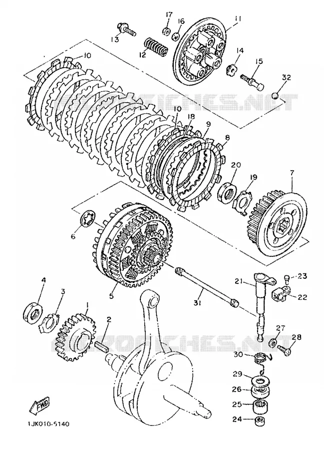 EMBRAGUE DE ARRANQUE Yamaha MOTO 600 1986 SRX  SRX600H (33.1KW