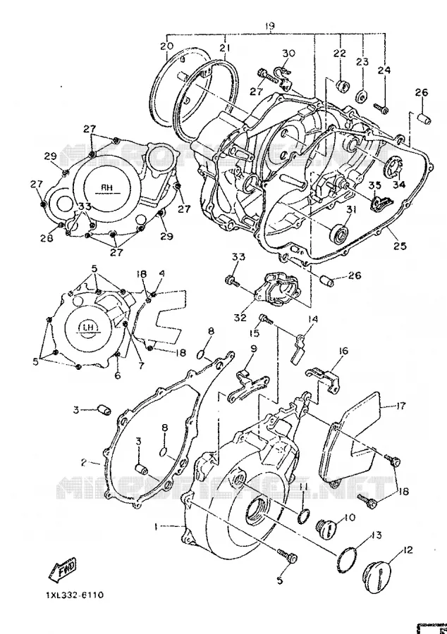TAPA - MOTOR 1 Yamaha MOTO 600 1987 SRX  SRX600H (33.1KW