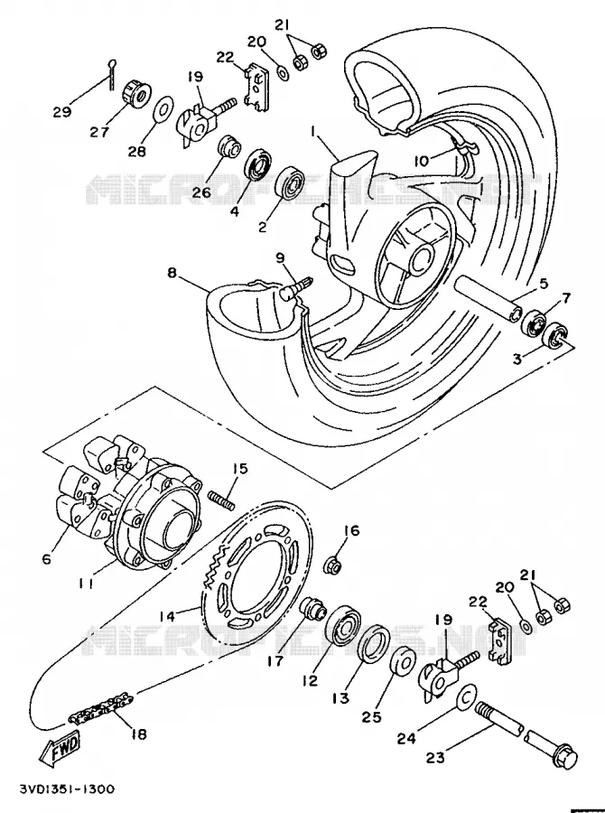 RUEDA TRASERA Yamaha MOTO 850 1991 TDM  TDM850