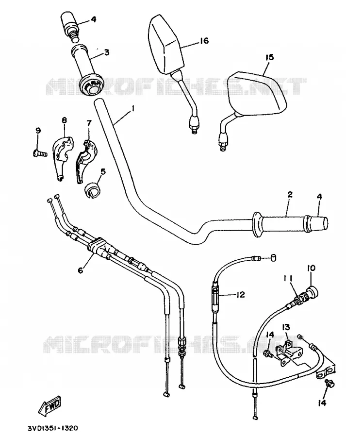 MANILLAR / CABLE Yamaha MOTO 850 1991 TDM  TDM850