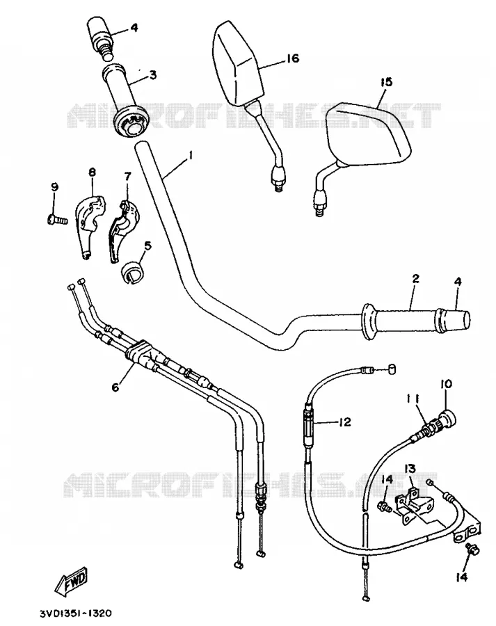 MANILLAR / CABLE Yamaha MOTO 850 1992 TDM  TDM850
