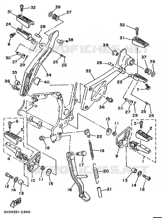 CABALLETE / ESTRIBERA Yamaha MOTO 850 1992 TDM  TDM850