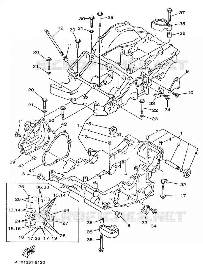 CARTERES CIGÜEÑAL Yamaha MOTO 850 1996 TDM  TDM850