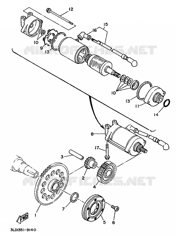 EMBRAGUE DE ARRANQUE Yamaha MOTO 850 1996 TDM  TDM850