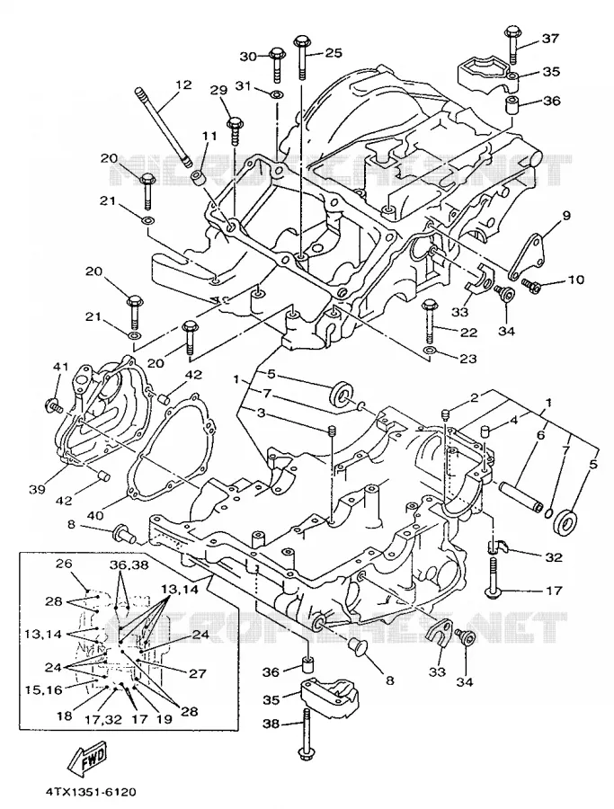 CARTERES CIGÜEÑAL Yamaha MOTO 850 1997 TDM  TDM850