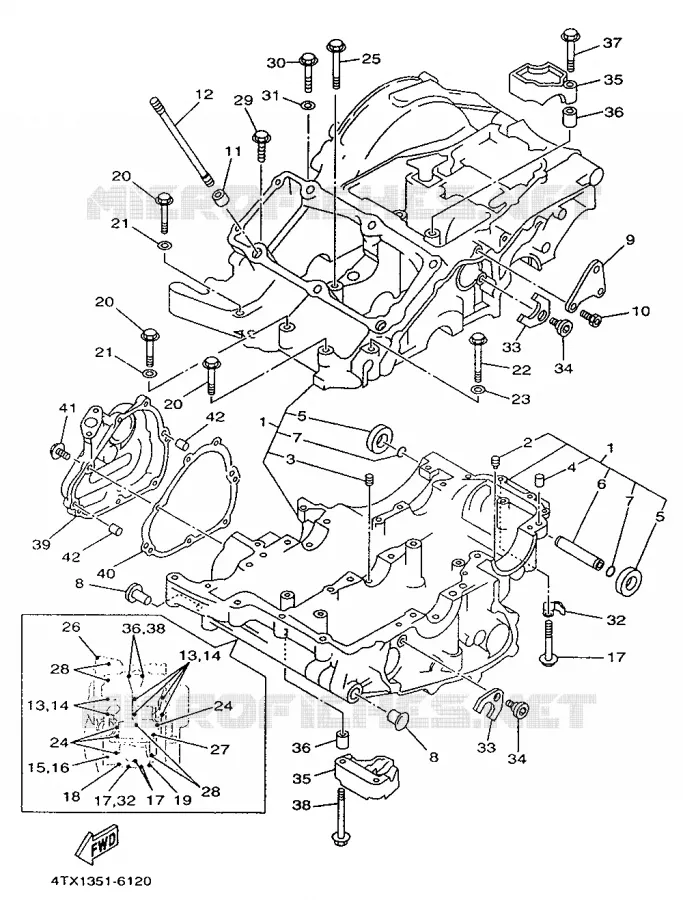 CARTERES CIGÜEÑAL Yamaha MOTO 850 1997 TDM  TDM850