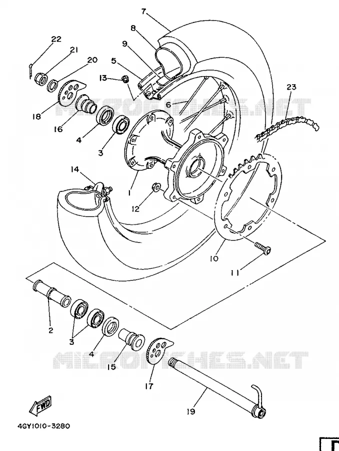 RUEDA TRASERA Yamaha MOTO 250 1996 TTR  TT250R