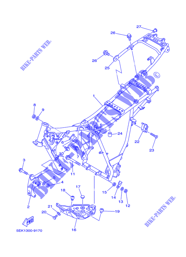 BASTIDOR para Yamaha TW125 2000