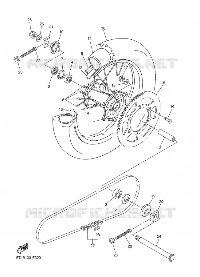 RUEDA TRASERA Yamaha MOTO 250 2007 WRF  WR250FW