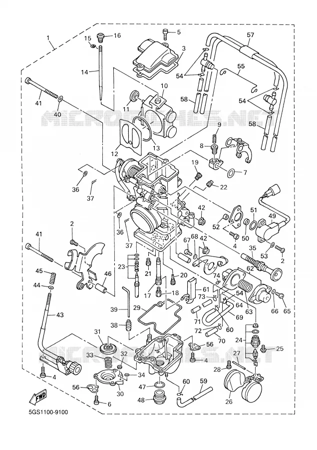 CARBURADOR Yamaha MOTO 400 1999 WRF  WR400F