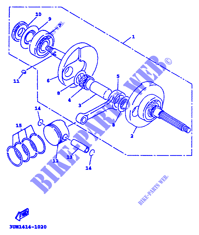 CIGUEÑAL / PISTÓN para Yamaha XC125 1999