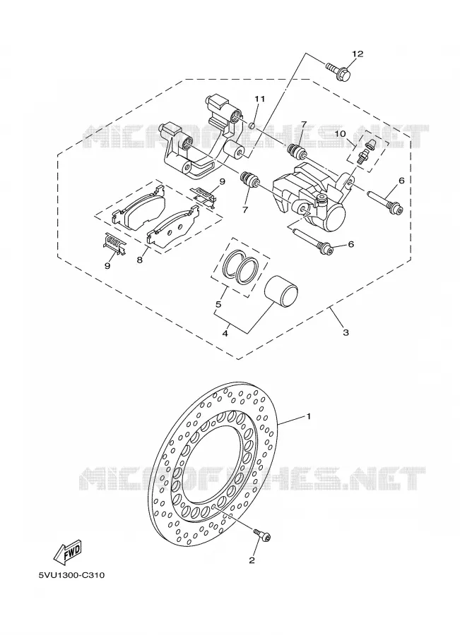 PINZA FRENO TRASEIRA Yamaha SCOOTER 500 2004 TMAX  XP500