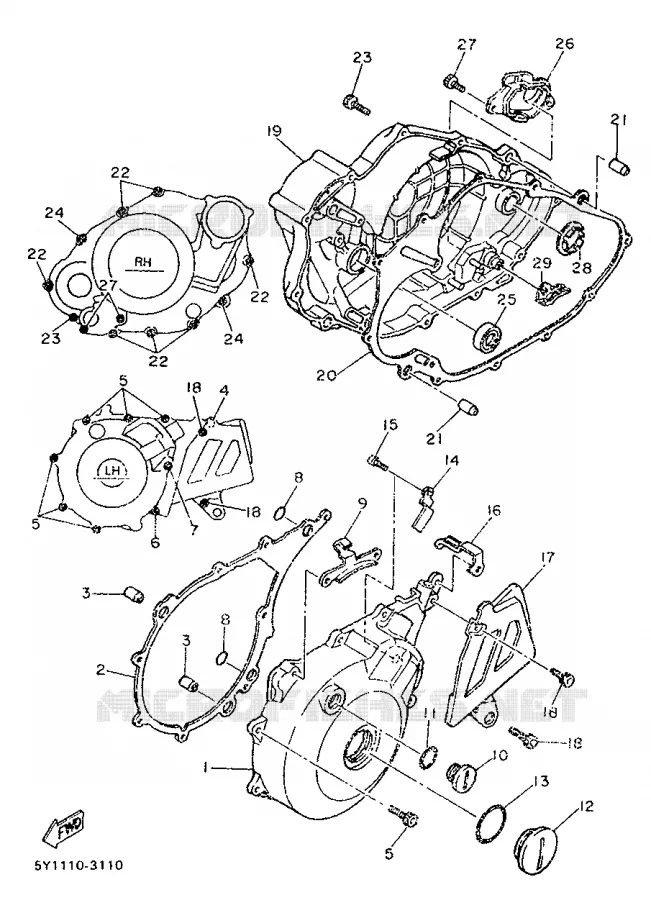 TAPA - MOTOR 1 Yamaha MOTO 600 1987 XT  XT600
