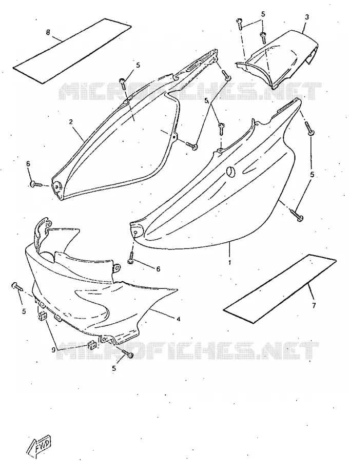 TAPAS LATERALES  Yamaha SCOOTER 50 1998 BOOSTER  CW50RSX