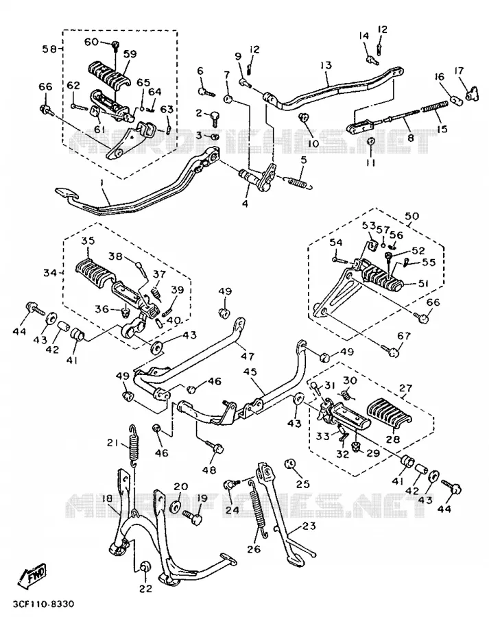 CABALLETE / ESTRIBERA Yamaha MOTO 1100 1997 VIRAGO  XV1100