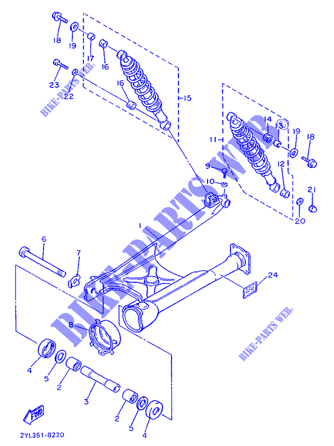 BASCULANTE / AMORTIGUADOR para Yamaha XV535 1989