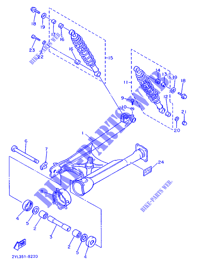 BASCULANTE / AMORTIGUADOR para Yamaha XV535 1989