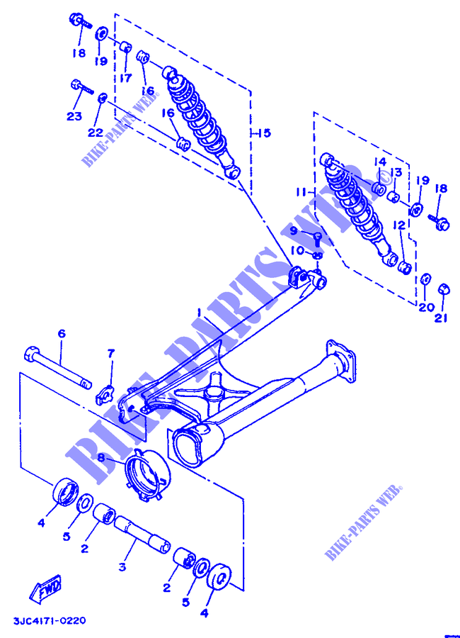BASCULANTE / AMORTIGUADOR para Yamaha XV535 1990