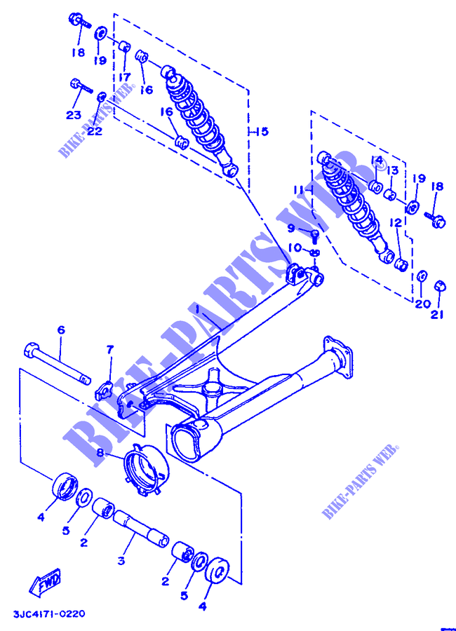 BASCULANTE / AMORTIGUADOR para Yamaha XV535 1991