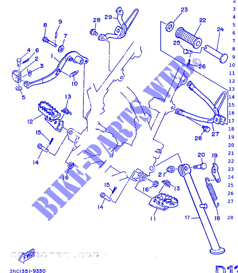 CABALLETE / ESTRIBERA para Yamaha DT125 1989