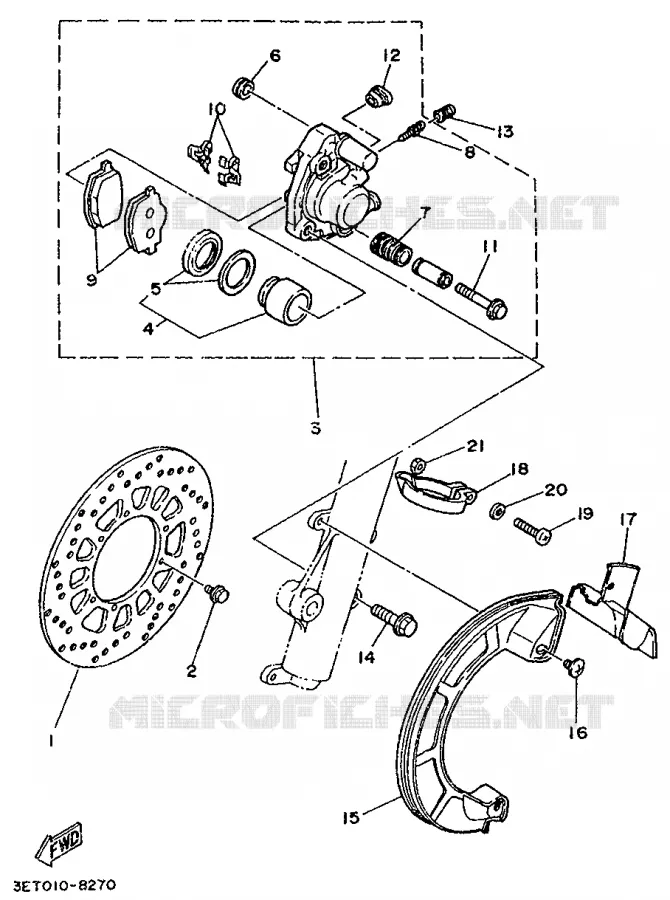 PINZA FRENO DELANTERA Yamaha MOTO 125 1989 DTE  DT125E