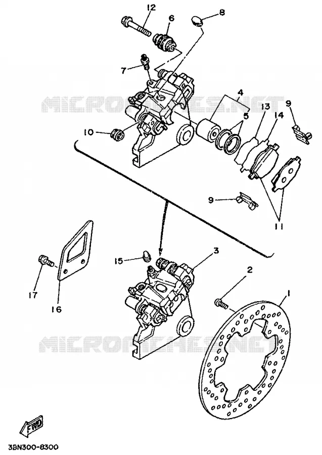 PINZA FRENO TRASEIRA Yamaha MOTO 125 1995 DTE  DT125E