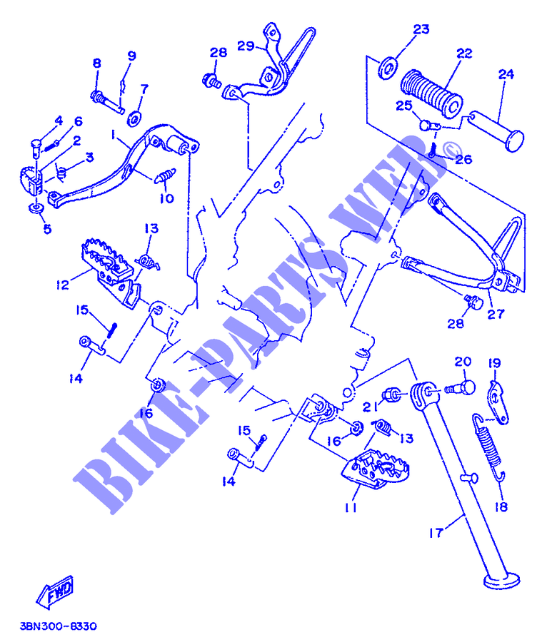 CABALLETE / ESTRIBERA para Yamaha DT125R 1988