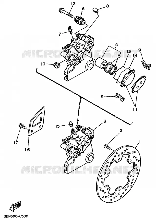 PINZA / DISCO FRENO TRASERO Yamaha MOTO 125 1993 DTR  DT125R