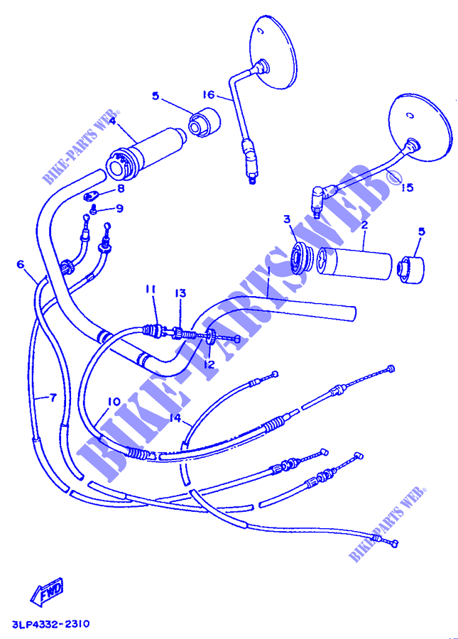 MANILLAR / CABLE para Yamaha XV750 1995