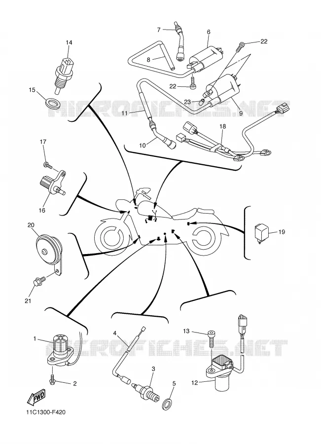 ELECTRICA 1 Yamaha MOTO 1300 2008 MIDNIGHT STAR  XVS1300A MIDNIGHT STAR