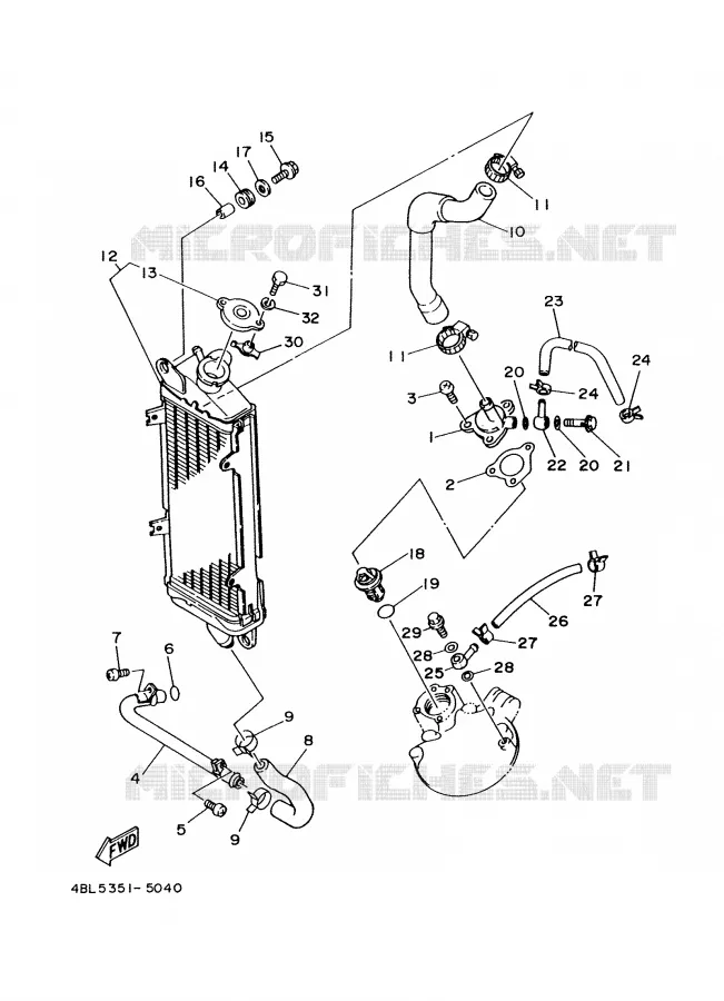 RADIADOR / MANGUERAS Yamaha MOTO 125 2000 DTR  DT125R