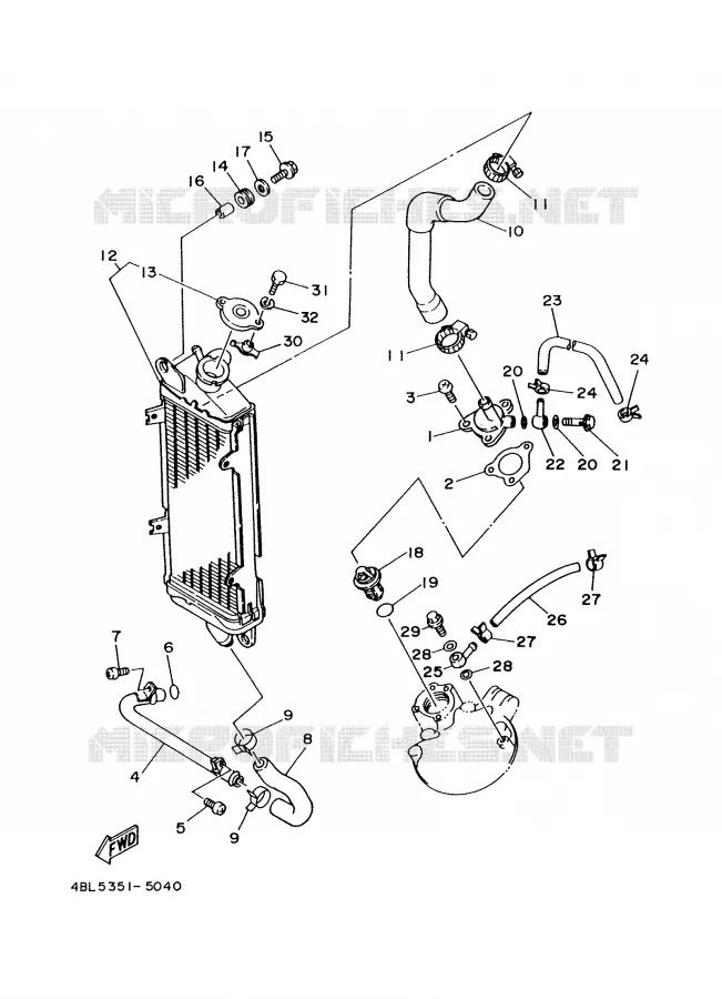 RADIADOR / MANGUERAS Yamaha MOTO 125 2002 DTR  DT125R