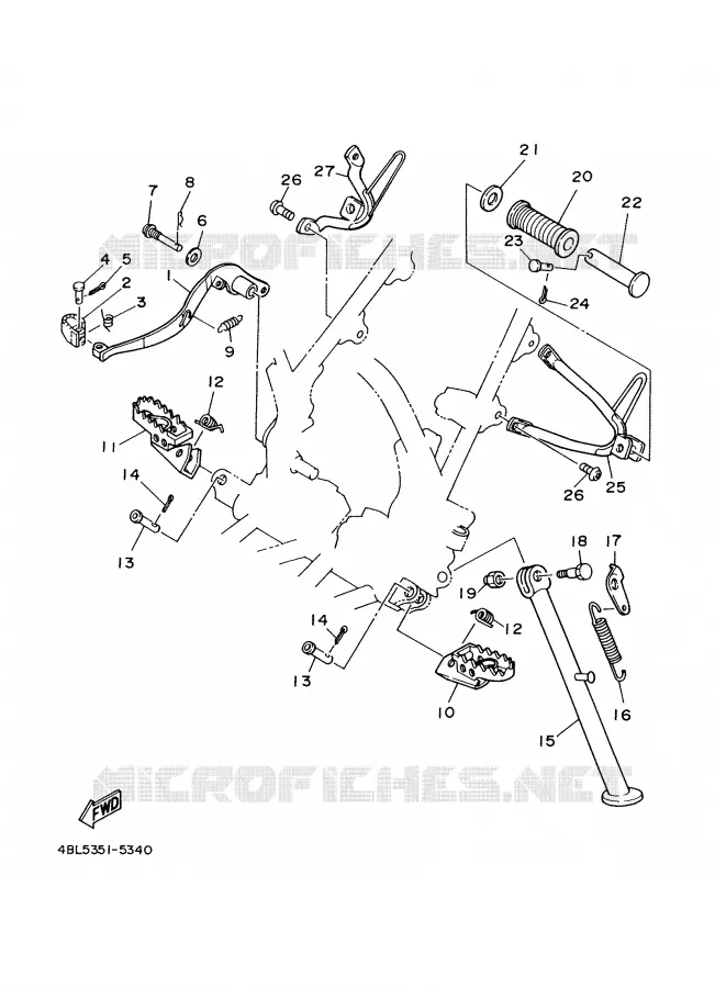 CABALLETE / ESTRIBERA Yamaha MOTO 125 1997 DTRE  DT125RE