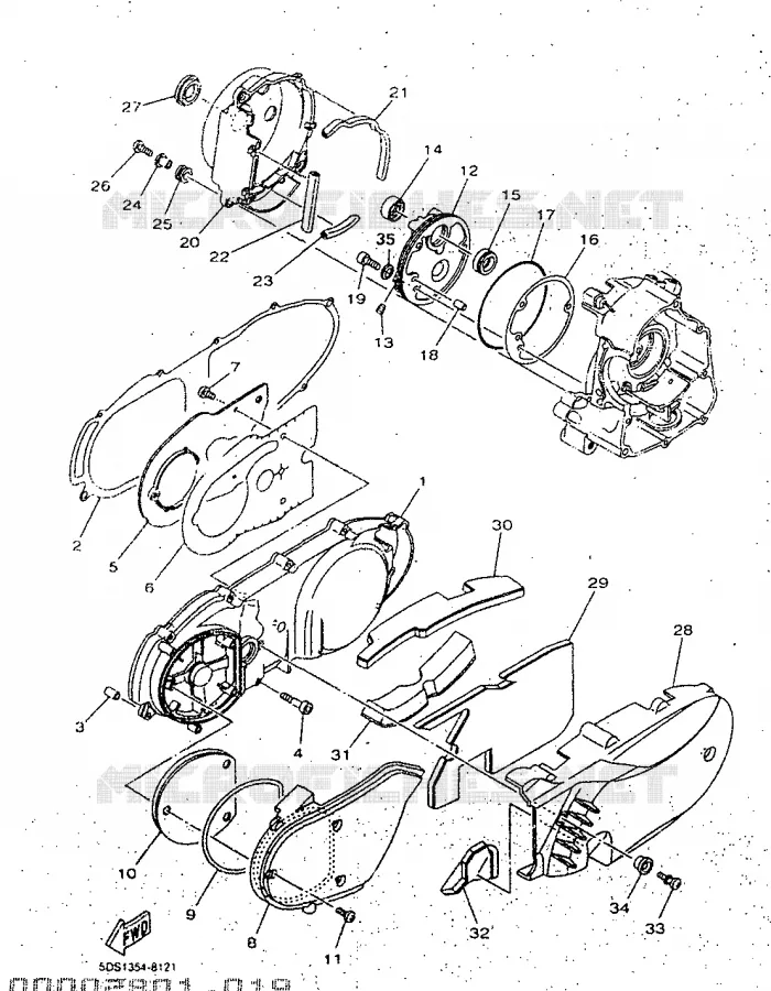 TAPA - MOTOR 1 Yamaha SCOOTER 125 1998 MAJESTY  YP125R