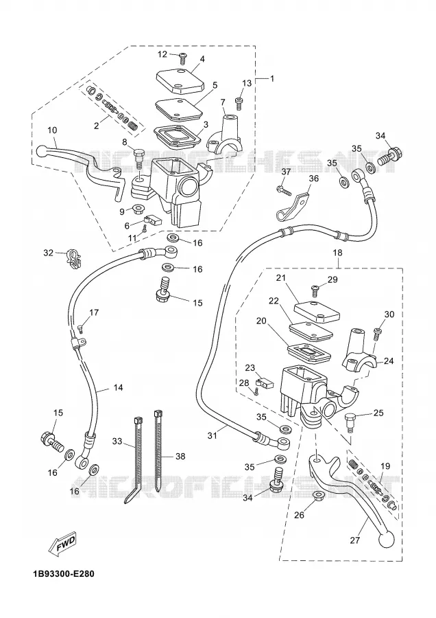 BOMBA DE FRENO DELANTERA Yamaha SCOOTER 125 2007 XMAX  YP125R