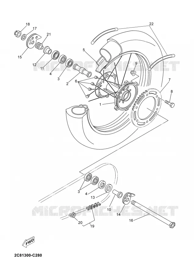 RUEDA TRASERA Yamaha MOTO 125 2006 DTX  DT125X