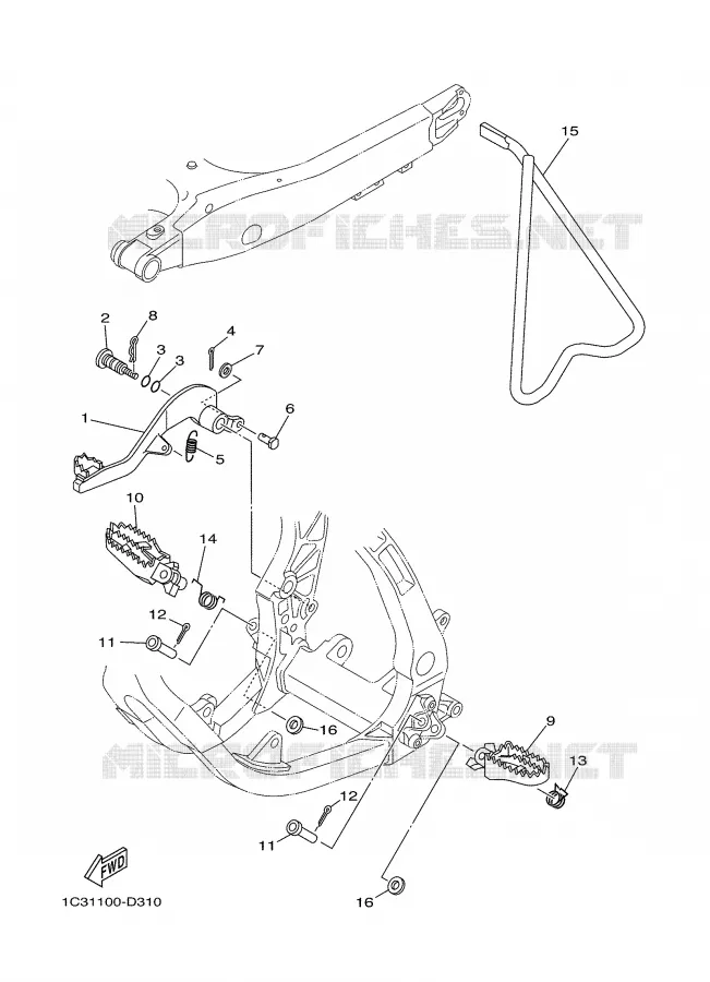 CABALLETE / ESTRIBERA Yamaha MOTO 125 2006 YZ  YZ125
