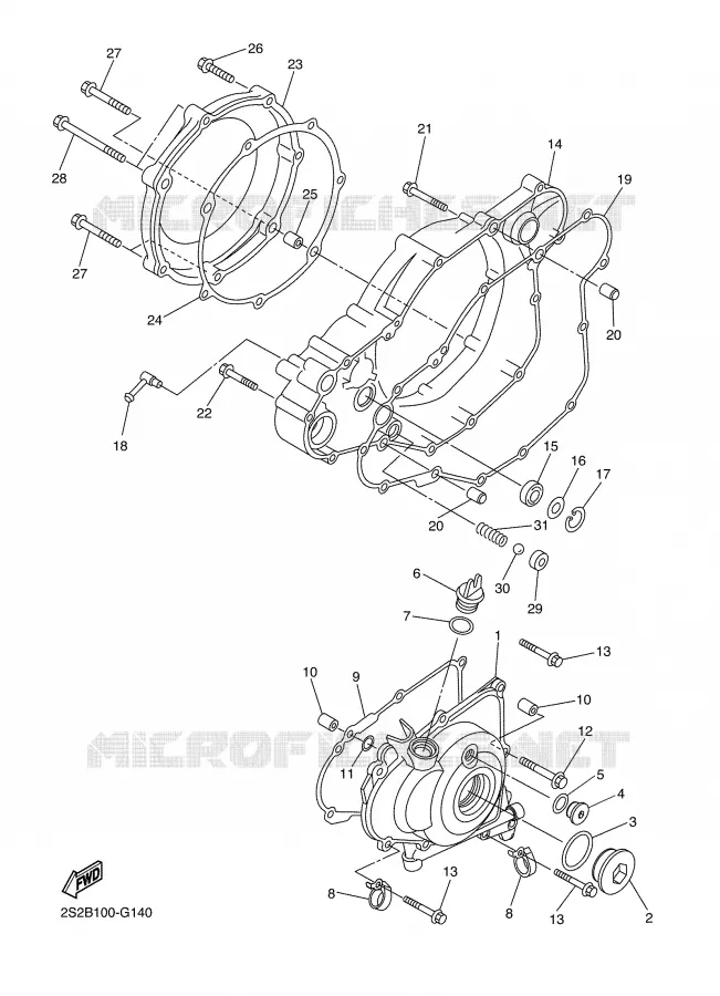 TAPA - MOTOR 1 Yamaha MOTO 450 2008 YZF  YZ450F